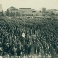 Concentração integralista em Blumenau. Santa Catarina, durante as comemorações do dia da bandeira em 1937.