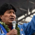 Evo Morales, ex-presidente da Bolívia, participa de evento comemorando os 26 anos de fundação do partido governista Movimento ao Socialismo (MAS), em La Paz, em 29 de março de 2021.