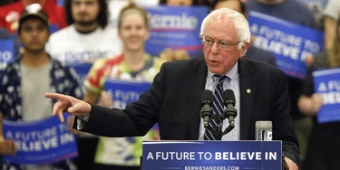 Democratic presidential candidate Sen. Bernie Sanders, I-Vt., speaks during a campaign rally at Fitzgerald Fieldhouse on the University of Pittsburgh campus, Monday, April 25, 2016, in Pittsburgh. (AP Photo/Keith Srakocic)