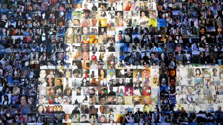 FOREST CITY, NC - APRIL 19:  A collage of profile pictures makes up a wall in the break room at the new Facebook Data Center on April 19, 2012 in Forest City, North Carolina.  The company began construction on the facility in November 2010 and went live today, serving the 845 million Facebook users worldwide.  (Photo by Rainier Ehrhardt/Getty Images)