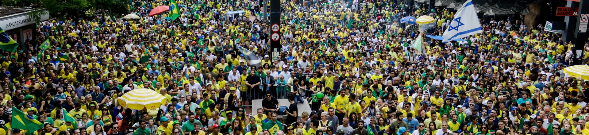 Ato a favor da candidatura de Jair Bolsonaro para a Presidência da República, em outubro de 2018, na avenida Paulista, em São Paulo.