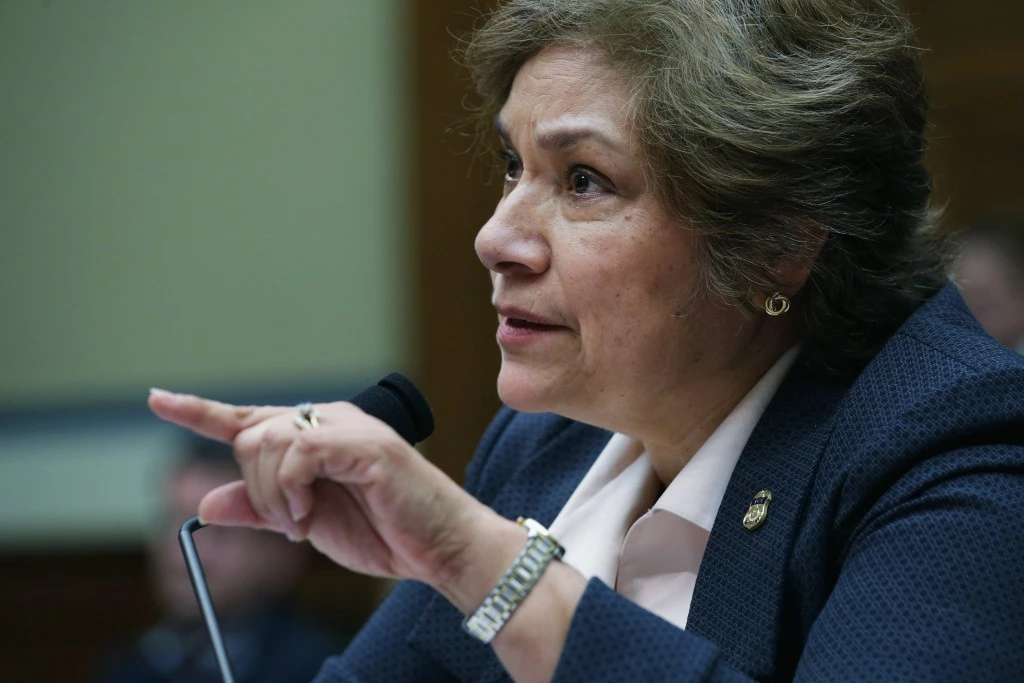 WASHINGTON, DC - MARCH 19:  U.S. Immigration and Customs Enforcement Director Sarah Saldana testifies before the House Oversight and Government Reform Committee about the Department of Homeland Securities policies regarding apprehension, detention and release of illegal immigrants in the Rayburn House Office Building on Capitol Hill March 19, 2015 in Washington, DC. During her first appearance before the committee after being sworn in almost three months ago, Saldana faced aggressive questioning about her agencies policy of discretion in releasing people convicted of misdemeanors and felonies.  (Photo by Chip Somodevilla/Getty Images)