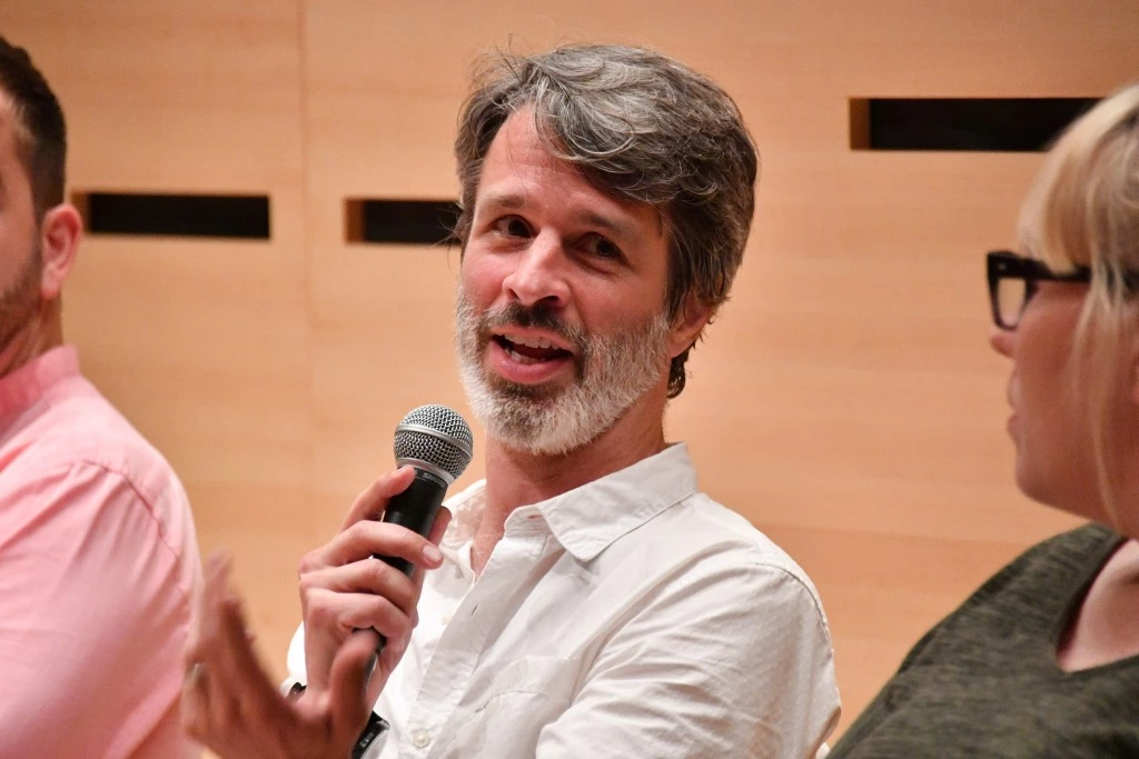 NEW YORK, NY - OCTOBER 10:  Marshall Curry discusses his film 'A Night at the Garden' at NYFF Live - Field of Vision Presents during the 55th New York Film Festival at Elinor Bunin Munroe Film Center on October 10, 2017 in New York City.  (Photo by Dia Dipasupil/Getty Images)