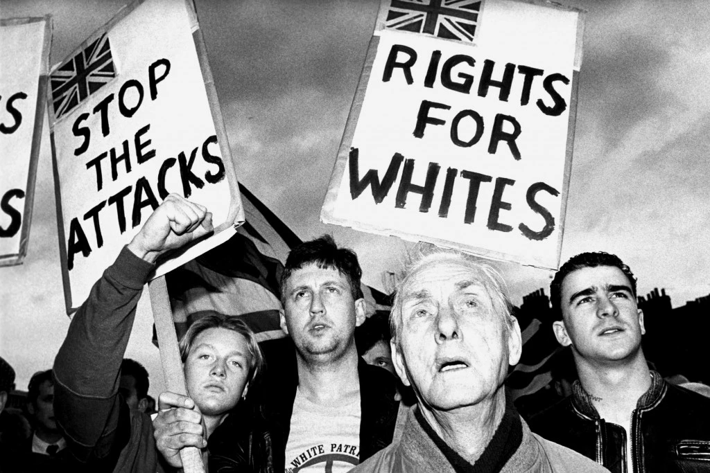 British National Party 'Rights for Whites' demo in East London 1990. (Photo by: PYMCA/UIG via Getty Images)
