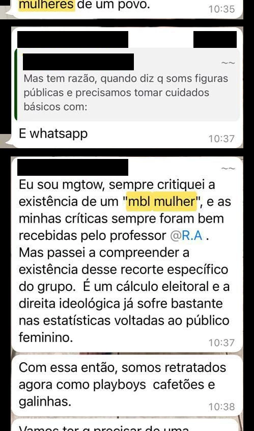 Membro do MBL diz ser contrário a um grupo do movimento formado apenas por mulheres.