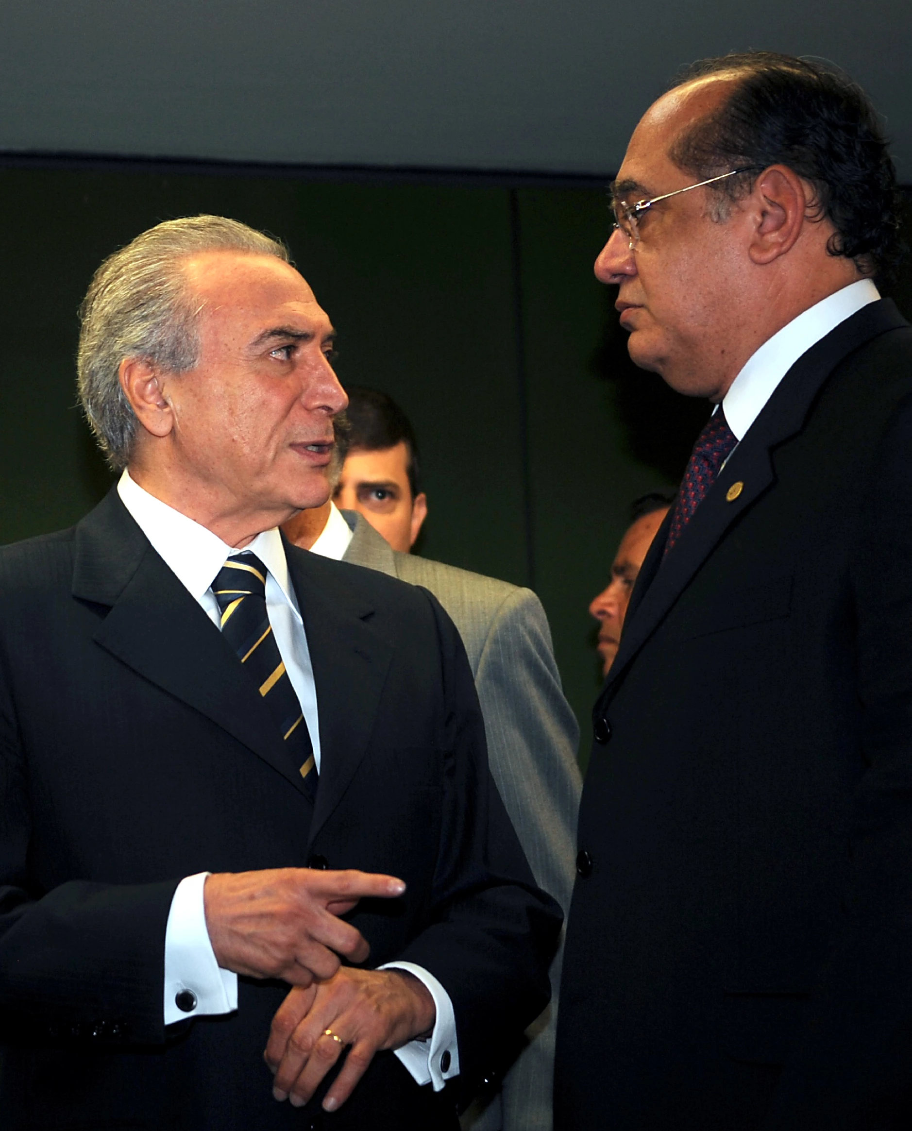 O presidente da Câmara, Michel Temer, reune-se com o presidente do Supremo Tribunal Federal (STF), ministro Gilmar Mendes, que falou sobre projetos para aumentar a eficincia da justia criminal.