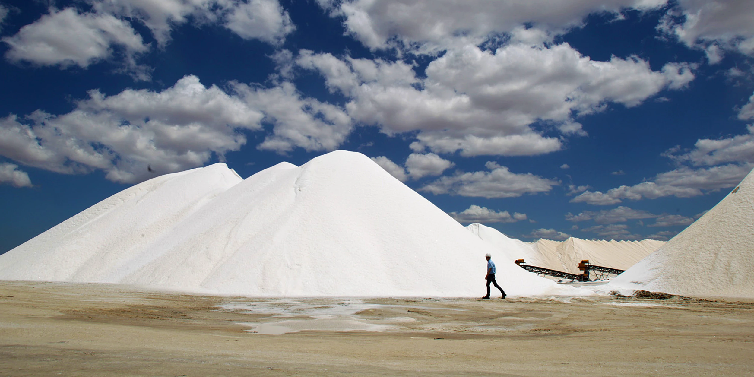 This October 23, 2012 file photo shows the extraction of salt in Areia Branca, Rio grande do Norte state, in northeastern Brazil. The state is responsible for 95% of all  the sea salt extracted in Brazil. Photo: FILIPE ARAUJO/ESTADAO CONTEUDO (Agencia Estado via AP Images)