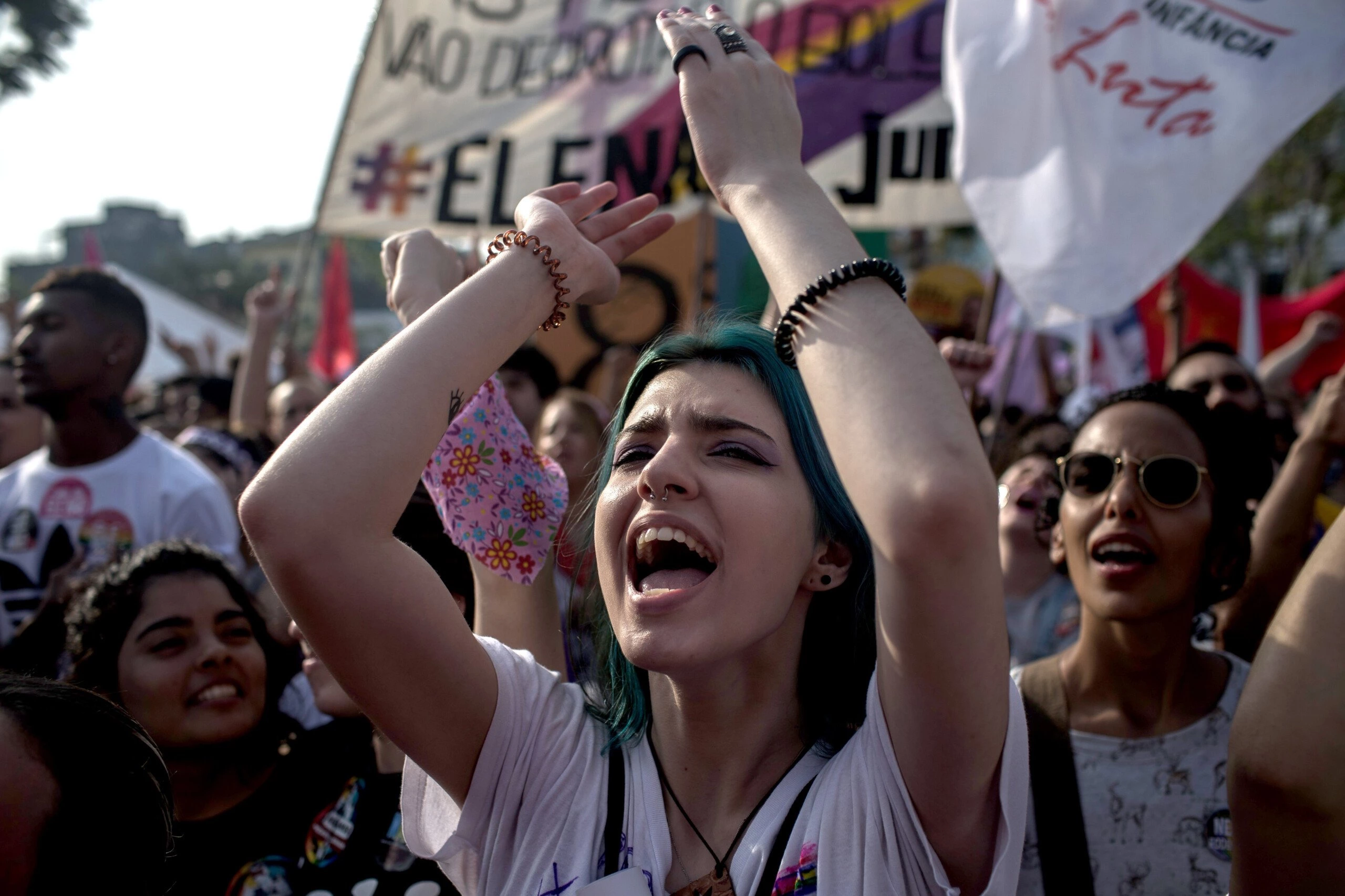 Mulheres protestam contra o então candidato à Presidência da República Jair Bolsonaro, em 29 de setembro de 2018.