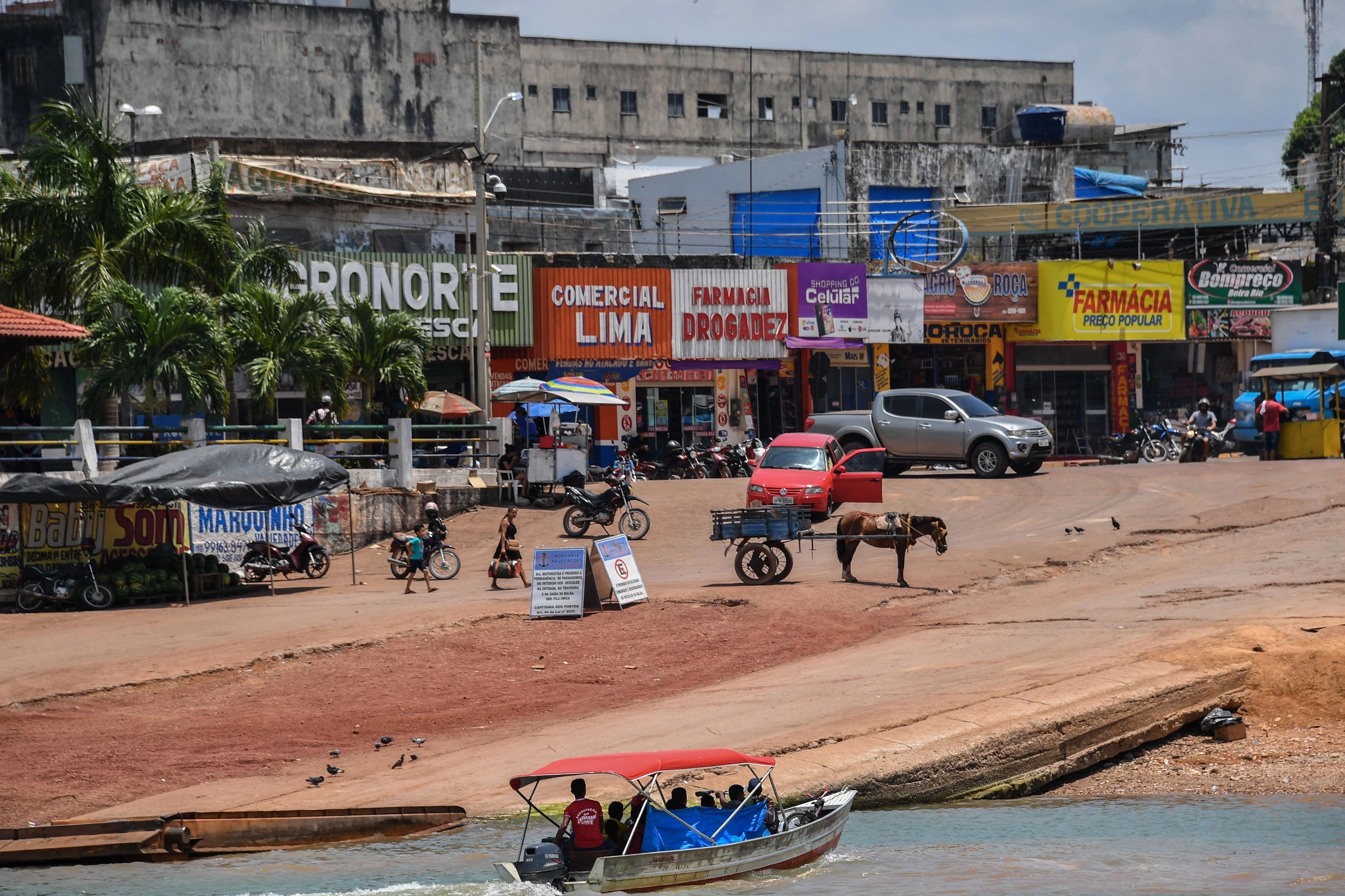 View of Itaituba, -a town along a section of the trans-Amazonian highyway-, Para state, Brazil, on September 7, 2019. - A wave of pioneers moved to the fringes of the Trans-Amazonian highway after it was constructed by the military dictatorship to populate a region it saw as vulnerable to foreign invasion. (Photo by NELSON ALMEIDA / AFP) (Photo by NELSON ALMEIDA/AFP via Getty Images)