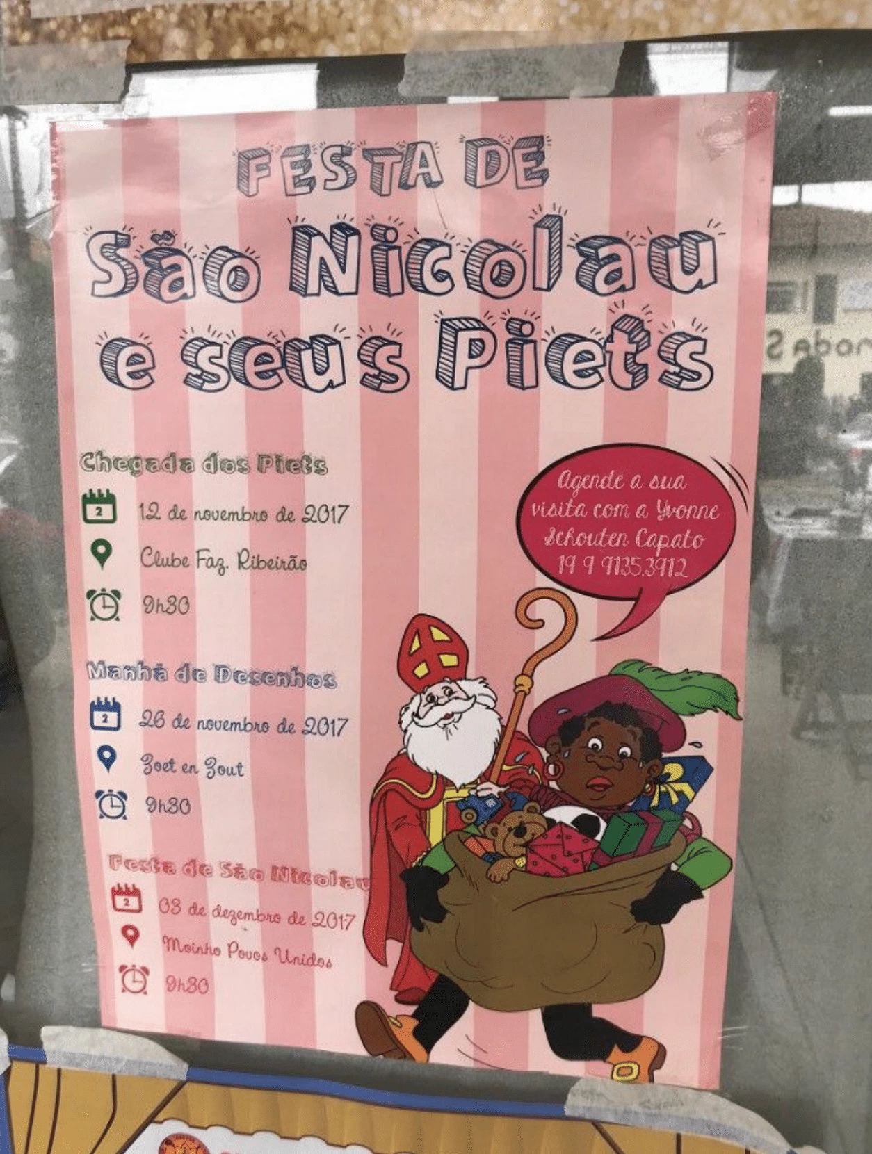 Cartaz usado em Holambra para eventos de São Nicolau, em 2017.