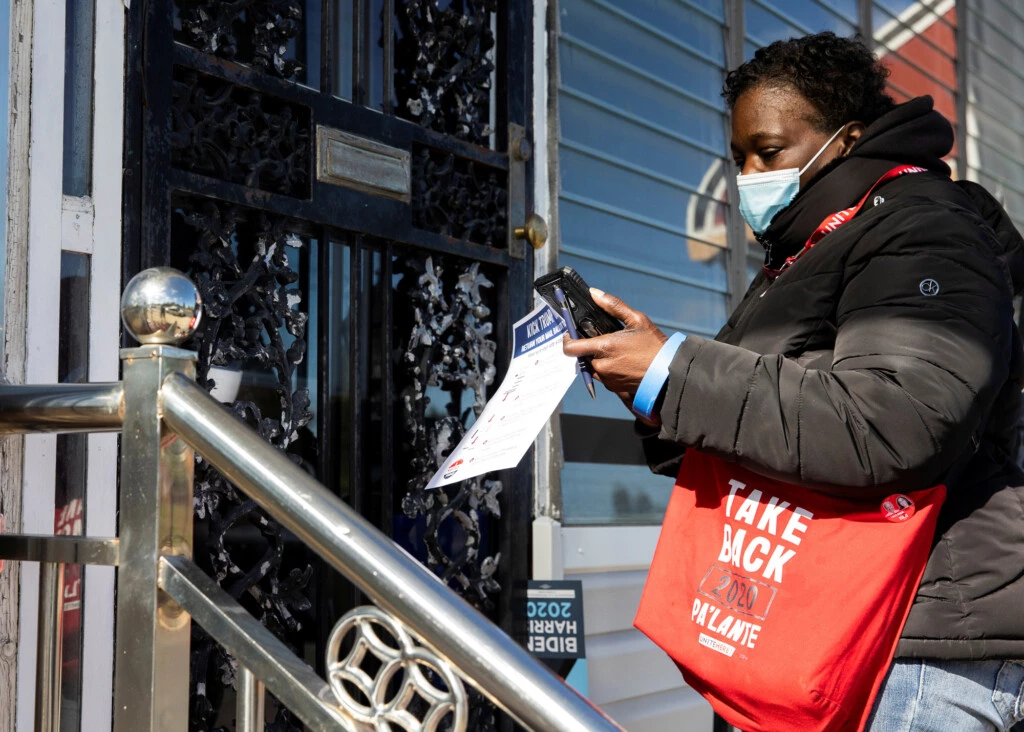 Union Members Canvas for Biden in Philadelphia