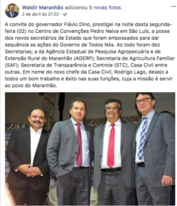 Waldir Maranhão participa de evento com Flávio Dino