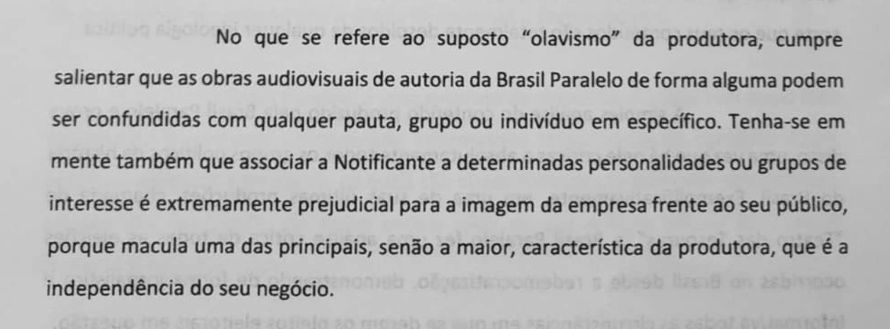 Trecho da página 4 da notificação a Carlos Zacarias.