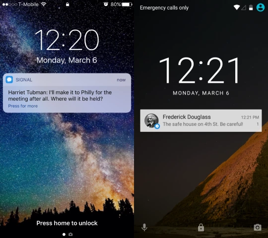 By default you can see Signal notifications on your lockscreen