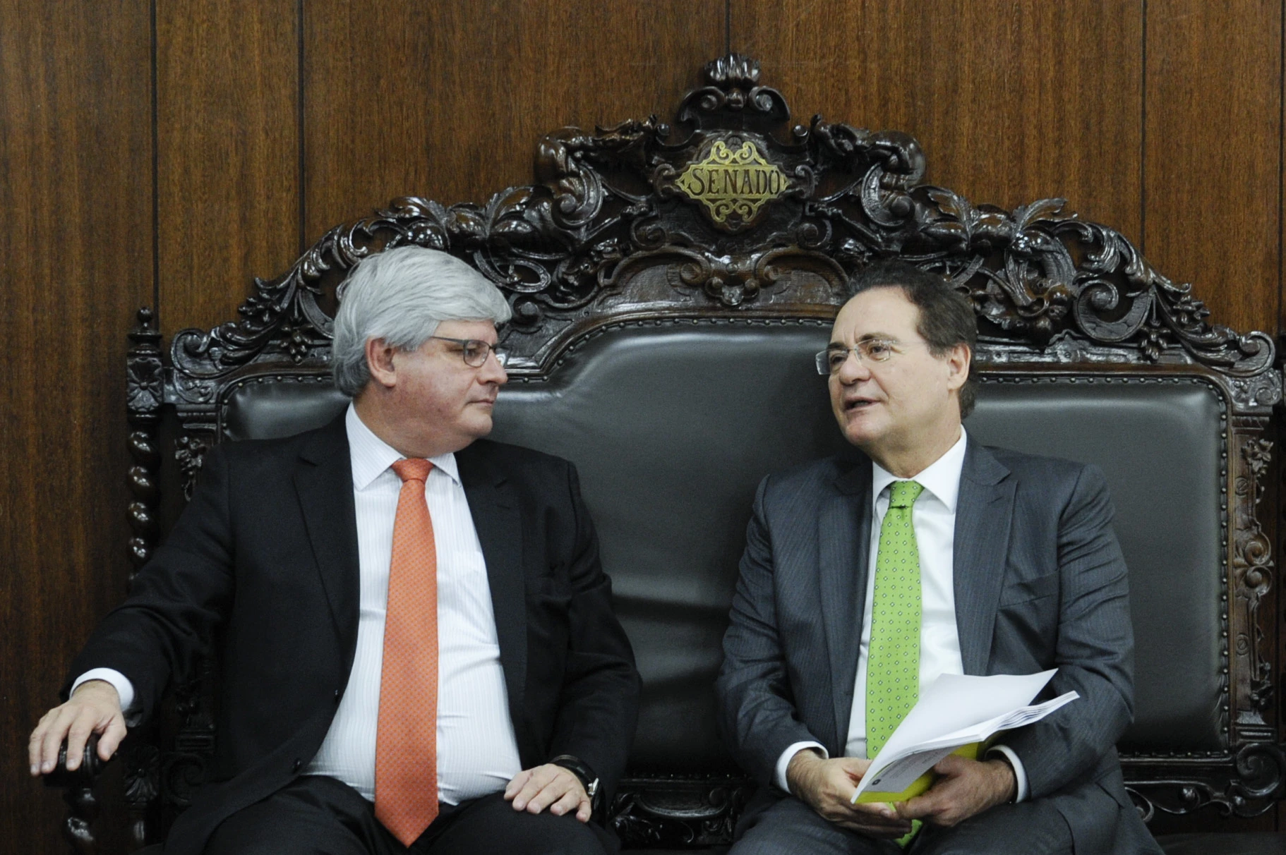 Ex-presidente do Senado Federal Renan Calheiros (PMDB-AL), recebe Rodrigo Janot.