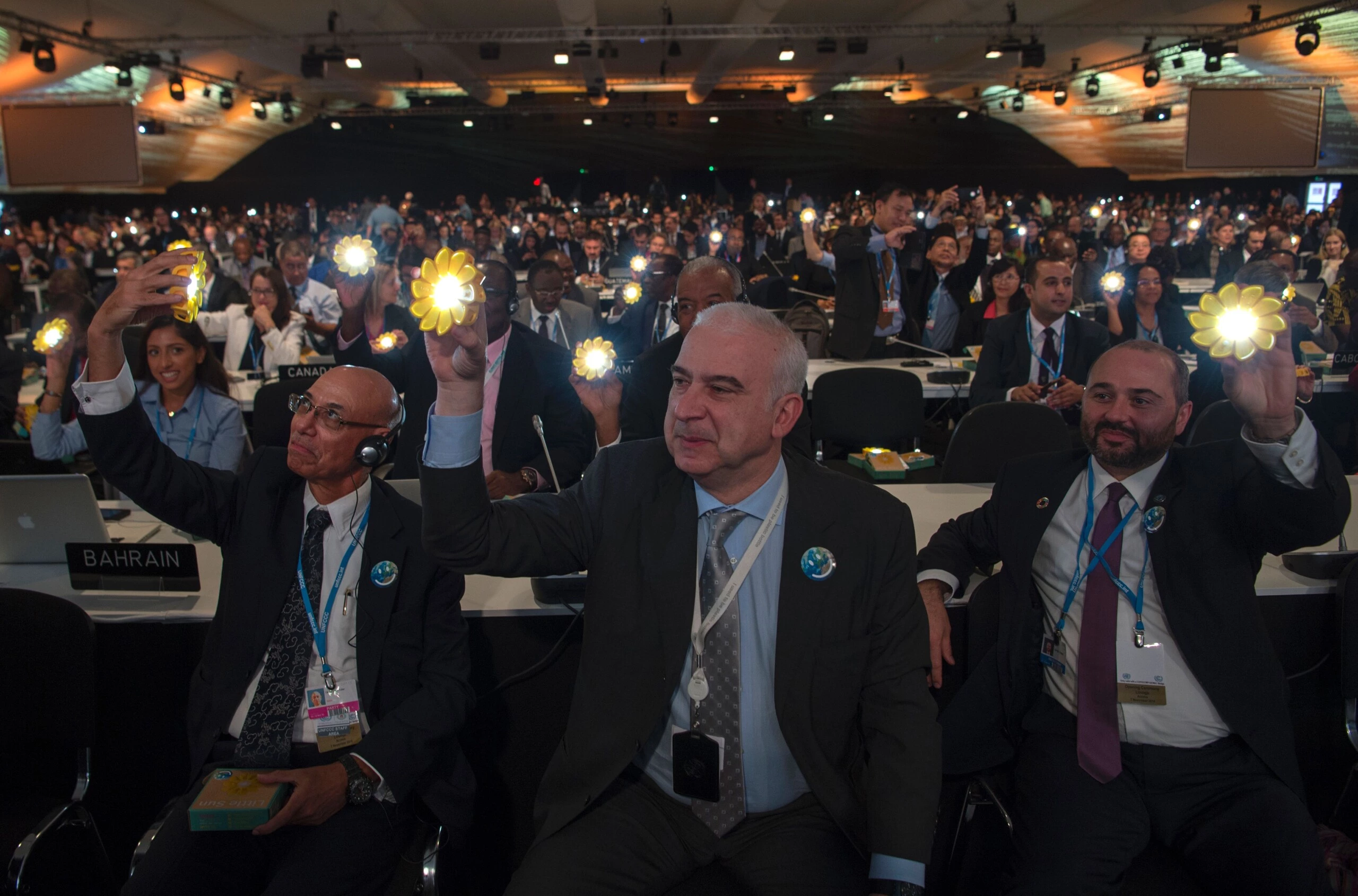 Delegates attend the opening session of the COP22 climate talks in Marrakesh on November 7, 2016.<br /><br /><br /><br /><br /><br /><br /><br /><br /><br /><br /><br /><br /><br /><br /><br /><br /><br /><br /><br /> UN talks to implement the landmark Paris climate pact opened in Marrakesh, buoyed by gathering momentum but threatened by the spectre of climate change denier Donald Trump in the White House. / AFP / FADEL SENNA        (Photo credit should read FADEL SENNA/AFP/Getty Images)