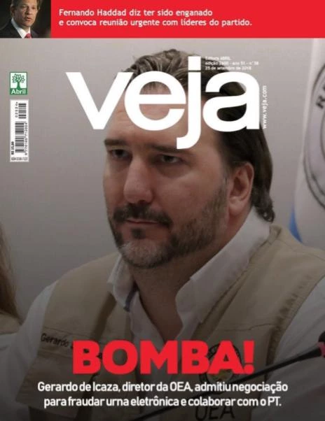 A falsa capa da Veja produzida pelo exército virtual de Bolsonaro.