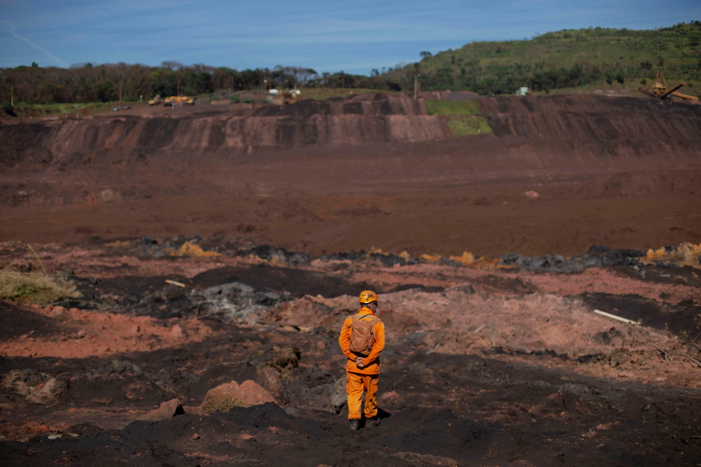 Minas Gerais Firefighters keep on searching for victims at Corrego do Feijao where last January 25, a dam collapsed at an iron-ore mine belonging to Brazil's giant mining company Vale near the town of Brumadinho in the state of Minas Gerais.