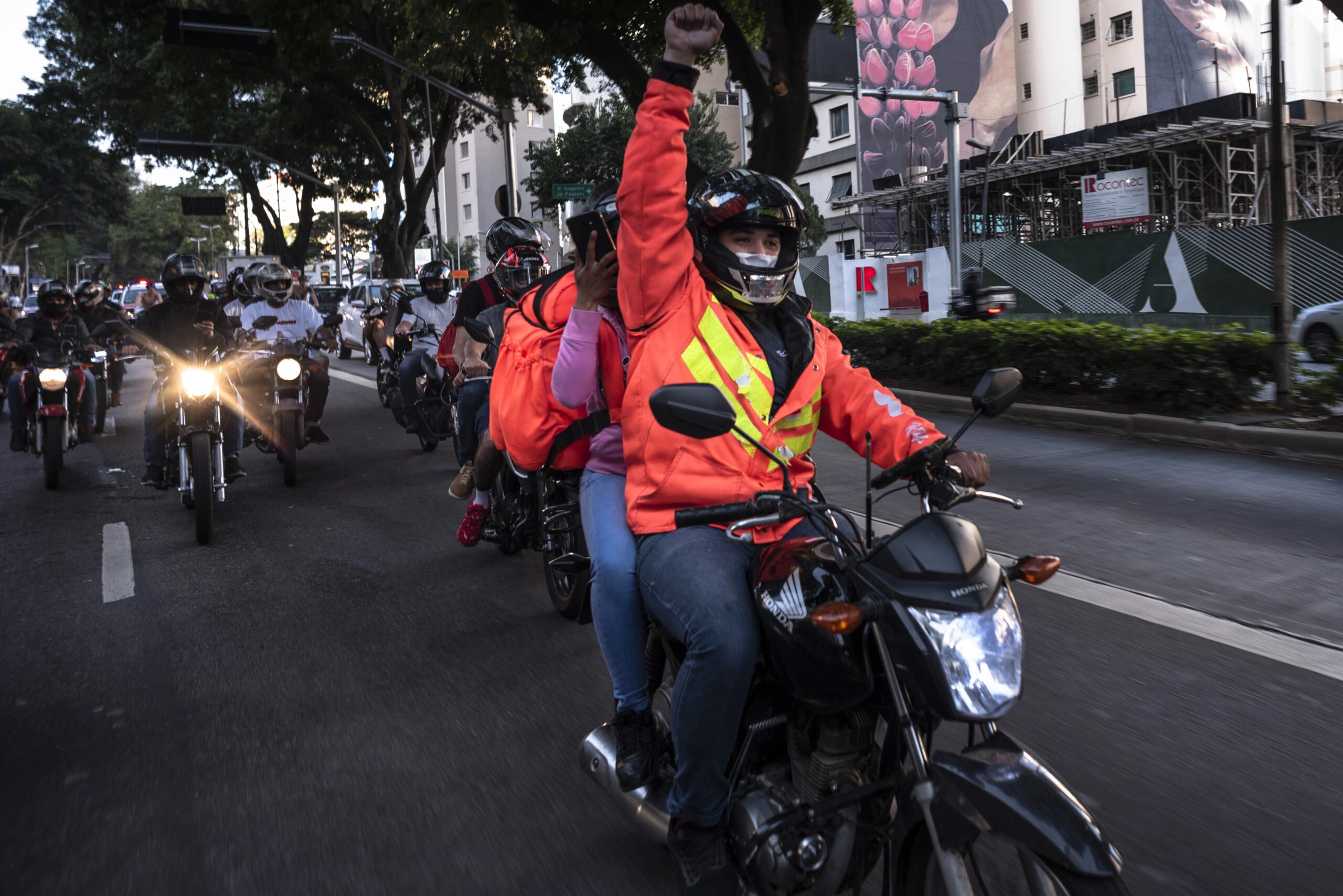 Moto Couriers Strike And Protest In Sao Paulo