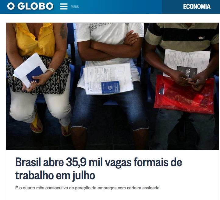 Manchete do site de "O Globo"