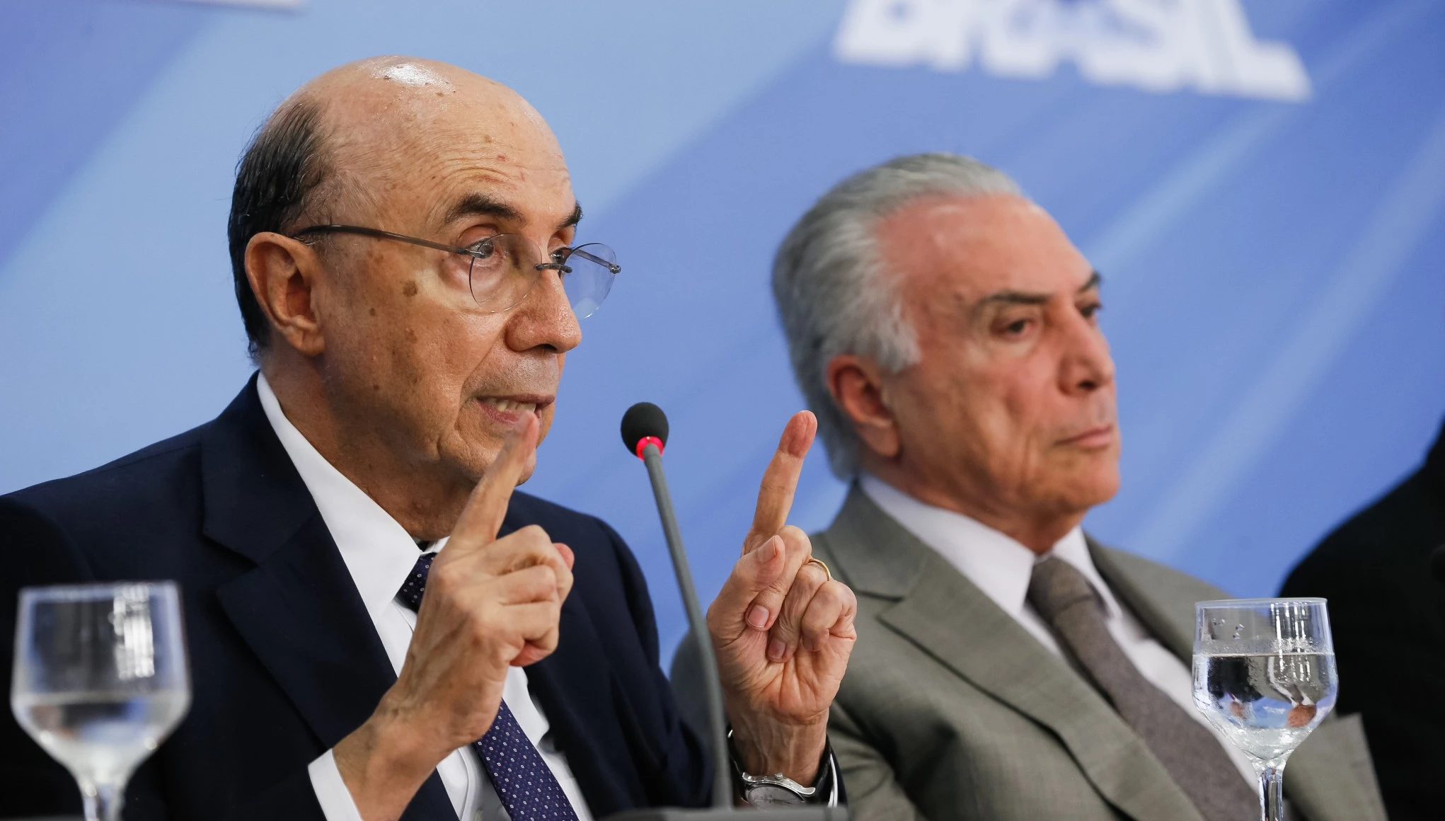 Brasília - Ministro da Fazenda, Henrique Meirelles, e o presidente Michel Temer durante anuncio do pacote de medidas econômicas (Beto Barata/PR)