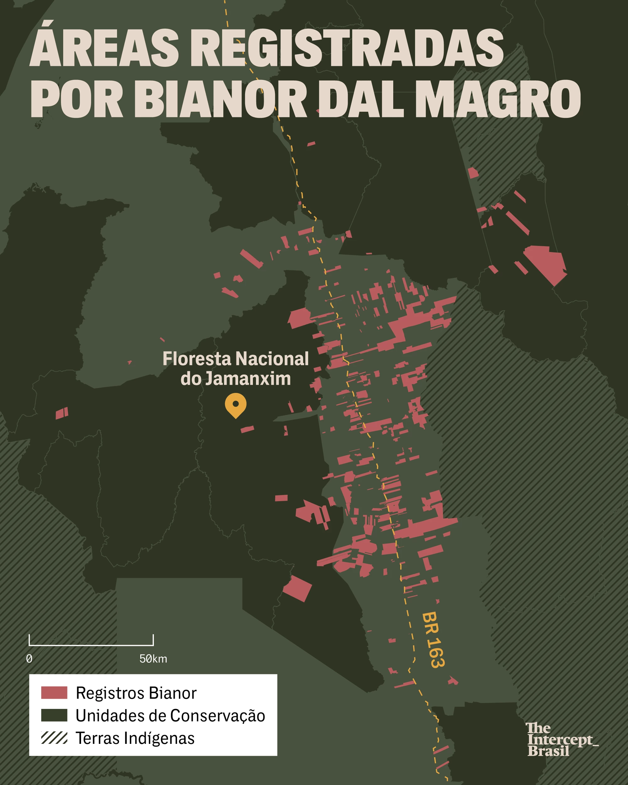 Áreas registradas no CAR por Bianor Dal Magro.