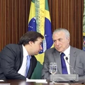 Brasília - Os presidente da Câmara, Rodrigo Maia e o presidente Michel Temer durante reunião de líderes da base aliada na Câmara e Senado (Antonio Cruz/Agência Brasil)