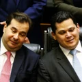 Rodrigo Maia e Davi Alcolumbre: o DEM, novo nome do velho PFL, está de volta ao comando do Congresso Rodrigo Maia e Davi Alcolumbre: o DEM, novo nome do velho PFL, está de volta ao comando do Congresso