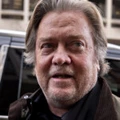 Steve Bannon, the former chief executive of Donald Trump's 2016 presidential campaign, speaks to members of the media outside federal court after testifying in Washington, D.C., U.S., on Friday, Nov. 8, 2019. Bannon testified that Roger Stone told him he "had a relationship" with WikiLeaks and its founder Julian Assange and implied he could get information from them. Photographer: Andrew Harrer/Bloomberg via Getty Images