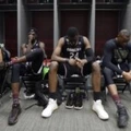 South Carolina players sit in the locker room after the semifinals of the Final Four NCAA college basketball tournament against Gonzaga, Saturday, April 1, 2017, in Glendale, Ariz. Gonzaga won 77-73. (AP Photo/Mark Humphrey)