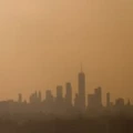 O horizonte de Manhattan ao pôr-do-sol em 23 de maio de 2018, em Nova York.