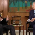 Augusto Nunes e Jair Bolsonaro durante entrevista  exclusiva realizada no Planalto em abril de 2019. 