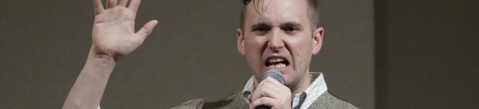 Richard Spencer, who leads a movement that mixes racism, white nationalism and populism, speaks at the Texas A&M University campus Tuesday, Dec. 6, 2016, in College Station, Texas. Texas A&M officials say they didn't schedule the speech by Spencer, who was invited to speak by a former student who reserved campus space available to the public. (AP Photo/David J. Phillip) Richard Spencer, who leads a movement that mixes racism, white nationalism and populism, speaks at the Texas A&M University campus Tuesday, Dec. 6, 2016, in College Station, Texas. Texas A&M officials say they didn't schedule the speech by Spencer, who was invited to speak by a former student who reserved campus space available to the public. (AP Photo/David J. Phillip)