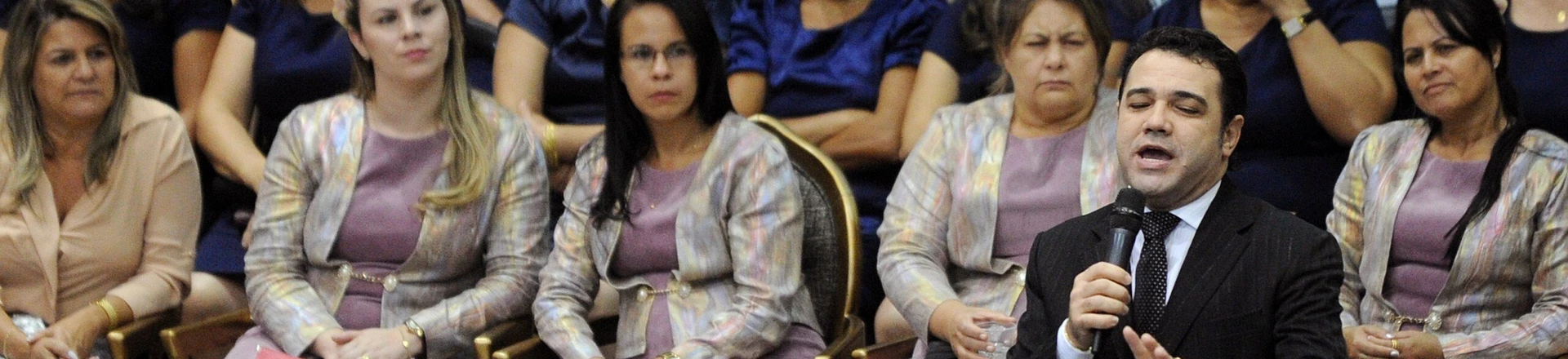 TO GO WITH AFP STORYEvangelical minister and president of the House of Deputies' commission of human rights and minorities, Marco Feliciano, prays during a gathering of the Assembly of God church, in Goiania, Goias State, Brazil, on May 19, 2013. Feliciano's election is seen as a sign of the growing influence of evangelicals in Congress, where they have 67 deputies ot of a total 513, and in Brazilian politics in general. Evangelicals count 565 million adherents and represent more than one-fourth of the world's Christians, according to French researcher Sebastien Fath. AFP PHOTO / Evaristo SA (Photo credit should read EVARISTO SA/AFP/Getty Images) TO GO WITH AFP STORYEvangelical minister and president of the House of Deputies' commission of human rights and minorities, Marco Feliciano, prays during a gathering of the Assembly of God church, in Goiania, Goias State, Brazil, on May 19, 2013. Feliciano's election is seen as a sign of the growing influence of evangelicals in Congress, where they have 67 deputies ot of a total 513, and in Brazilian politics in general. Evangelicals count 565 million adherents and represent more than one-fourth of the world's Christians, according to French researcher Sebastien Fath. AFP PHOTO / Evaristo SA (Photo credit should read EVARISTO SA/AFP/Getty Images)