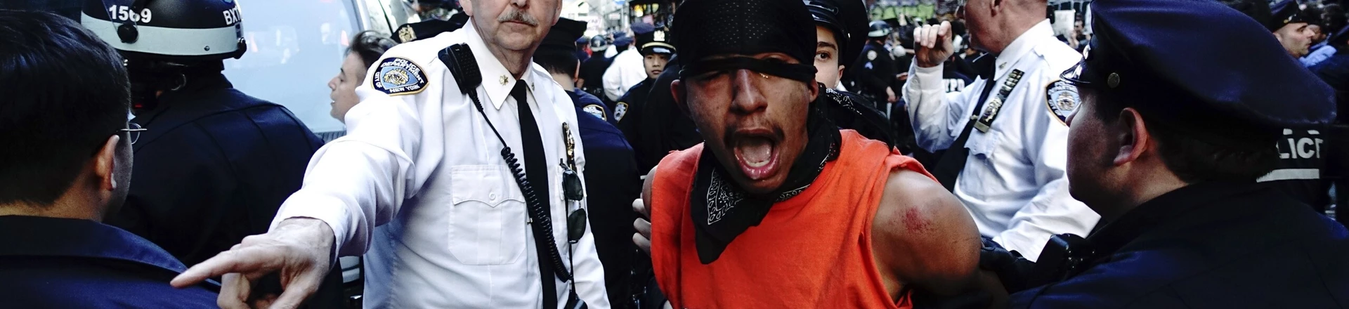 A demonstrator is arrested by police officers during a protest April 29, 2015 at Union Square in New York, held in solidarity with demonstrators in Baltimore, Maryland demanding justice for an African-American man who died of severe spinal injuries sustained in police custody.    AFP PHOTO/Eduardo Munoz Alvarez        (Photo credit should read EDUARDO MUNOZ ALVAREZ/AFP/Getty Images)