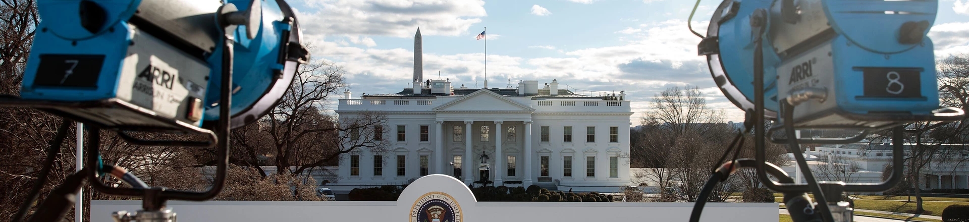 WASHINGTON, DC - JANUARY 18: Television lights are set up across the street from the Presidential Reviewing Stand in front of the White House, January 18, 2017 in Washington. DC. President-elect Donald Trump will be inaugurated as the 45th U.S. President on Friday. (Photo by Drew Angerer/Getty Images) WASHINGTON, DC - JANUARY 18: Television lights are set up across the street from the Presidential Reviewing Stand in front of the White House, January 18, 2017 in Washington. DC. President-elect Donald Trump will be inaugurated as the 45th U.S. President on Friday. (Photo by Drew Angerer/Getty Images)
