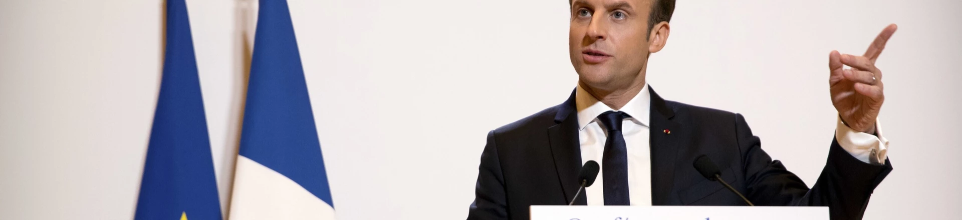 French President Emmanuel Macron speaks at a press conference at the French Embassy in Beijing, Wednesday, Jan. 10, 2018. (AP Photo/Mark Schiefelbein, Pool) French President Emmanuel Macron speaks at a press conference at the French Embassy in Beijing, Wednesday, Jan. 10, 2018. (AP Photo/Mark Schiefelbein, Pool)
