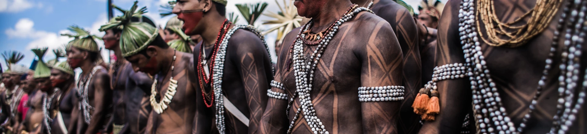 Representantes da aldeia Xukuru durante a Mobilização Nacional Indígena 2015