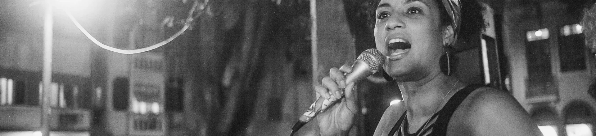 Marielle Franco, veradora do Psol, durante comício no Rio de Janeiro. Marielle Franco, veradora do Psol, durante comício no Rio de Janeiro.