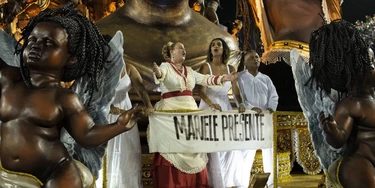 Anielle Franco em desfile da escola de samba Vila Isabel, no Rio de Janeiro, em 4 de março.