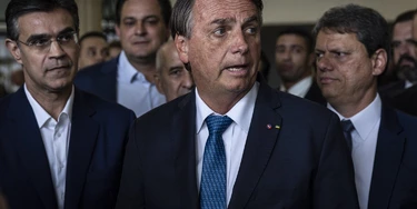 SÃO PAULO, SP, 04.10.2022 - O presidente Jair Bolsonaro (PL) se reúne com Tarcísio de Freitas (Republicanos) e Rodrigo Garcia (PSDB), em SP.