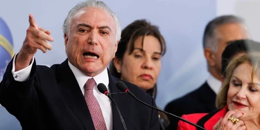 Presidente Michel Temer durante declaração à imprensa. Presidente Michel Temer durante declaração à imprensa.