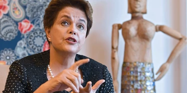 Former Brazilian President (2011-2016) Dilma Rousseff speaks with AFP during an interview in Brasilia on February 17, 2017. 
Rousseff spoke about the current Brazilian economic situation and the possibility of running for a seat in Congress in the next elections. / AFP / EVARISTO SA        (Photo credit should read EVARISTO SA/AFP/Getty Images)