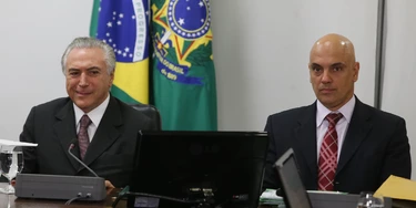 Brazil's interim President Michel Temer and Minister of Justice Alexandre de Moraes during  a meeting with representatives of the organization of the Rio 2016 Olympic Games, at Planalto Palace, in Brasilia, Brazil, on May 16, 2016. Photo: ANDRE DUSEK/ESTADAO CONTEUDO (Agencia Estado via AP Images) Brazil's interim President Michel Temer and Minister of Justice Alexandre de Moraes during  a meeting with representatives of the organization of the Rio 2016 Olympic Games, at Planalto Palace, in Brasilia, Brazil, on May 16, 2016. Photo: ANDRE DUSEK/ESTADAO CONTEUDO (Agencia Estado via AP Images)