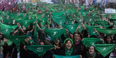 Manifestação pela legalização do aborto na Argentina. Manifestação pela legalização do aborto na Argentina.