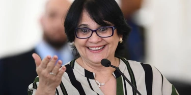 Brazilian Minister of Human Rights, Family and Women Damares Alves delivers a speech during the International Youth Day celebration at Planalto Palace in Brasilia on August 16, 2019. (Photo by EVARISTO SA / AFP)        (Photo credit should read EVARISTO SA/AFP via Getty Images) Brazilian Minister of Human Rights, Family and Women Damares Alves delivers a speech during the International Youth Day celebration at Planalto Palace in Brasilia on August 16, 2019. (Photo by EVARISTO SA / AFP)        (Photo credit should read EVARISTO SA/AFP via Getty Images)