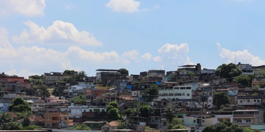 View of Favela Complexo do Chapadao in the north of Rio de Janeiro, Brazil, on March 25, 2020. Favelas will be the regions most affected by the Coronavirus Covid-19 in Rio de Janeiro, as they are densely populated regions where there are no basic sanitation resources and often not even piped water.