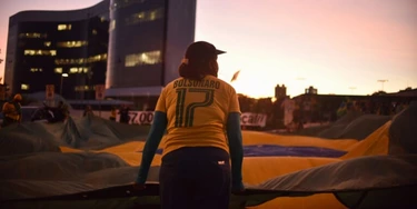 Supporters of Brazil's President Jair Bolsonaro take part in a protest in front of the Superior Electoral Tribunal (TSE), amid the Coronavirus (COVID-19) outbreak, in Brasilia Brazil June 9, 2020. (Photo by Andre Borges/NurPhoto via Getty Images) Supporters of Brazil's President Jair Bolsonaro take part in a protest in front of the Superior Electoral Tribunal (TSE), amid the Coronavirus (COVID-19) outbreak, in Brasilia Brazil June 9, 2020. (Photo by Andre Borges/NurPhoto via Getty Images)
