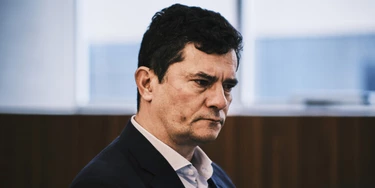 Sergio Moro, former Carwash corruption probe judge, during an interview in Brasilia, Brazil, on Wednesday, Nov. 17, 2021. As a star judge, Moro jailed scores of politicians and business leaders during Brazils explosive Carwash corruption probe. Photographer: Gustavo Minas/Bloomberg via Getty Images