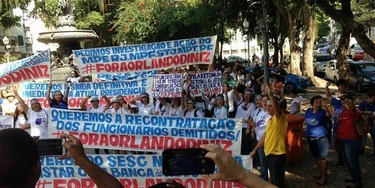 Protesto contra Orlando Diniz na Zona Sul do Rio.